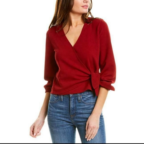 Madewell Texture & Thread Crepe Wrap Top Size S - Picture 10 of 12